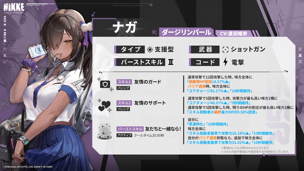 スキル紹介】 ナガのスキル詳細は添付画像をご確認ください💁 ※数値は