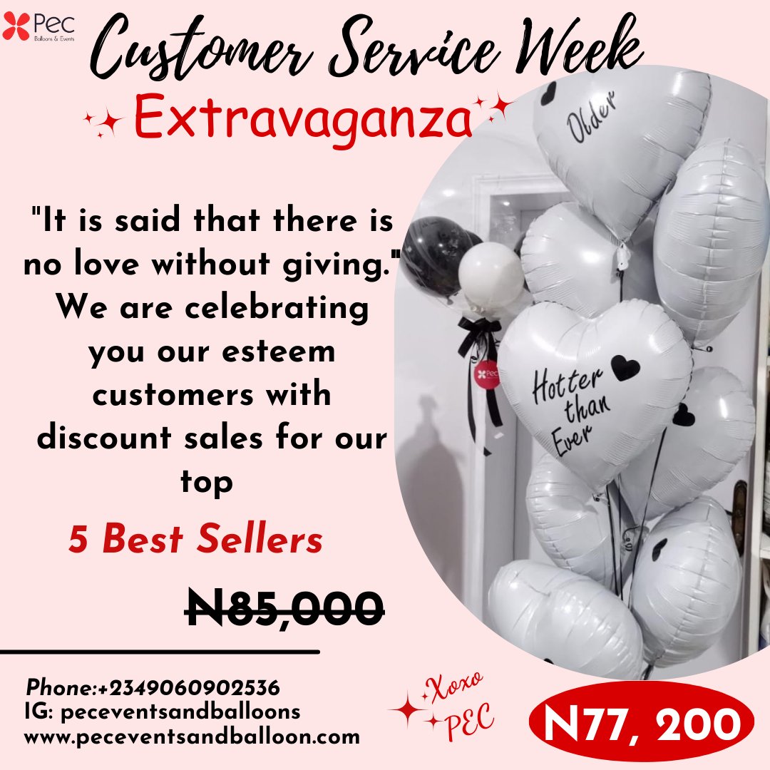 pec_events's tweet photo. It's Customer Service Week!!🥰🤗
To show our gratitude is not just mere words, we are running a sales promo for our top best sellers🤩 
Love they say cannot be expressed fully without giving.
From our hearts to yours We LOVE YOU!😍

#HappyCustomerServiceWeek https://t.co/cdB2gQOQvl