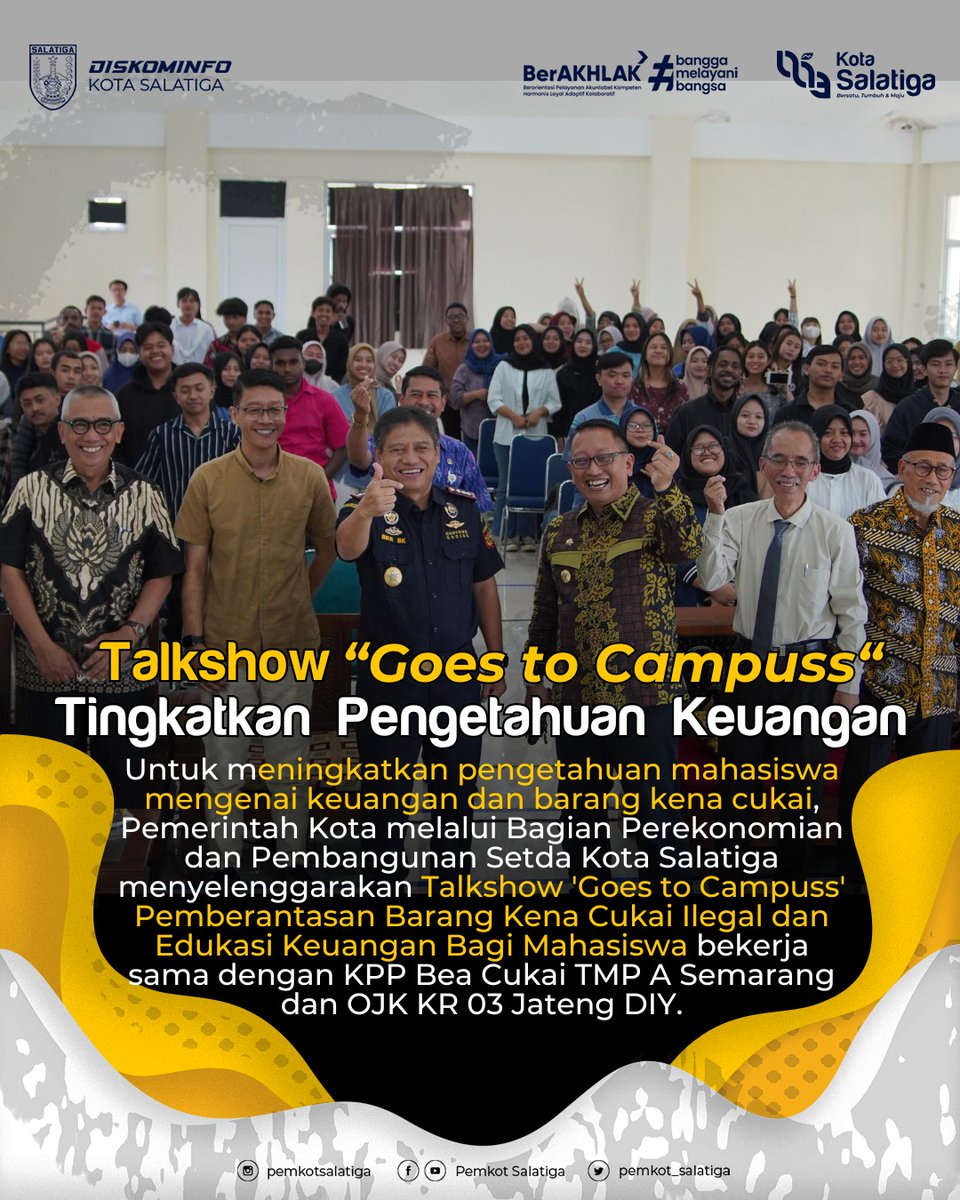 Pemkot Salatiga (@pemkotsalatiga) on Twitter photo Talkshow āGoes to Campussā Tingkatkan Pengetahuan Keuangan diskominfo.salatiga.go.id/talkshow-goes-ā¦
<a href="/Sinoeng69/">Sinung N. Rachmadi</a> <a href="/ojkindonesia/">OJK Indonesia</a> <a href="/HumasSalatiga/">humaskotasalatiga</a> <a href="/beacukaiRI/">#BeaCukaiMakinBaik</a> Talkshow āGoes to Campussā Tingkatkan Pengetahuan Keuangan diskominfo.salatiga.go.id/talkshow-goes-ā¦
<a href="/Sinoeng69/">Sinung N. Rachmadi</a> <a href="/ojkindonesia/">OJK Indonesia</a> <a href="/HumasSalatiga/">humaskotasalatiga</a> <a href="/beacukaiRI/">#BeaCukaiMakinBaik</a>