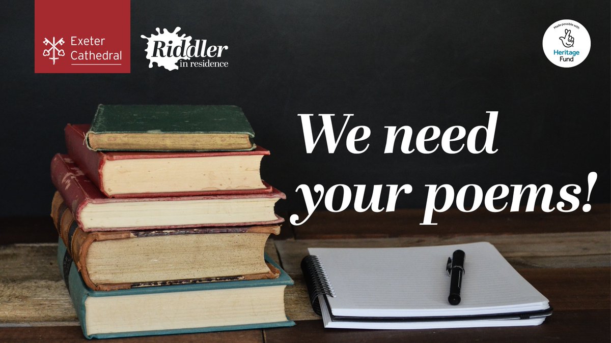 Submit your own original poem the opportunity to have your writing to published in a new Exeter Cathedral Green Words Map and Digital Anthology curated by #RiddlerinResidence, Aly Stoneman.
Find out more and submit your poem at: bit.ly/poetry-submiss…
#ExeterCathedral #poetry