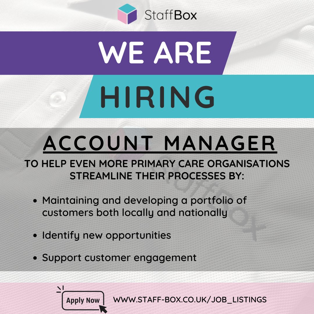 📢 Come join a team dedicated to making a difference within primary care for the better.

We are looking for an experienced Account Manager to support us in our growth journey.

To apply or find out more, please visit:
shorturl.at/gpzLU

#wirraljobs #wirrallife