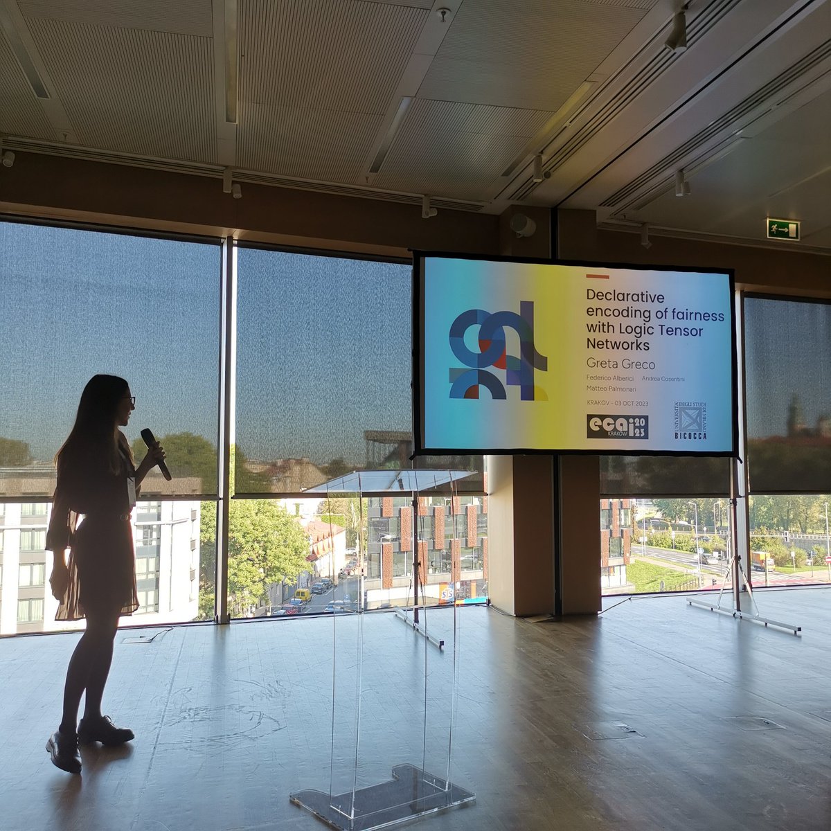 Matteo Palmonari (@matteopalmonari) on Twitter photo Greta presenting our paper on using Logic Tensor Network to declaratively inject fairness in binary classifiers at #ecai2023 #ai #fairness <a href="/unimib/">Università degli Studi di Milano-Bicocca</a> <a href="/InsideLaBicocca/">INSID&S Lab Bicocca</a> #ArtificialIntelligence Greta presenting our paper on using Logic Tensor Network to declaratively inject fairness in binary classifiers at #ecai2023 #ai #fairness <a href="/unimib/">Università degli Studi di Milano-Bicocca</a> <a href="/InsideLaBicocca/">INSID&S Lab Bicocca</a> #ArtificialIntelligence