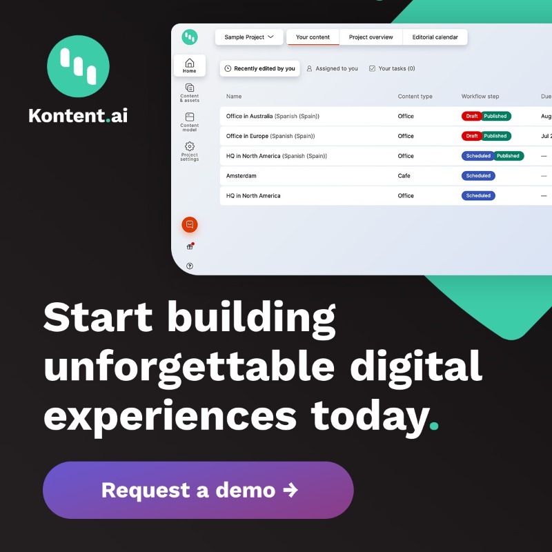 Kontent_ai's tweet photo. Get a free 1-on-1 #demo to find out why other devs fell in love with the #headless architecture.