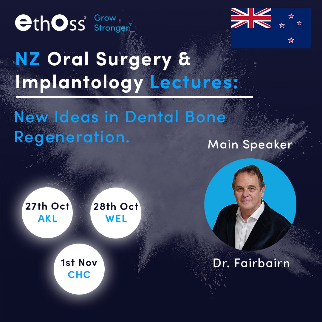EthossCo's tweet image. Join Dr Fairbairn at the end of Join Dr Fairbairn at the end of October for the New Zealand Roadshow to learn about Osteoimmunology.

Register now - hubs.la/Q0245wmV0

#ethossnz #ethosslecture #ethossbonegraft #dentallecture #dentalevents #newzealanddentistry