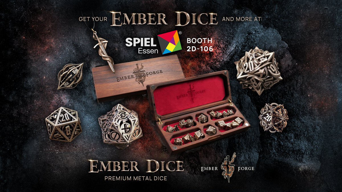 We are going to be present in this year's Essen Spiel fair, starting this Thursday! If you are in the fair, find us in booth 2D106 and get your dice or just come by to say hi!! 😀 #Essen #Spiel23 #EssenSpiel #EssenSpiel23