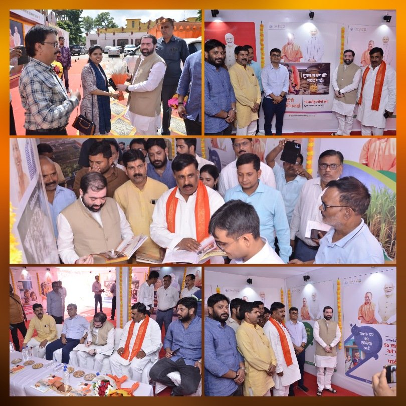 SatishSharmaBBK's tweet photo. सूचना एवं जनसंपर्क विभाग बाराबंकी द्वारा नगर पालिका में आयोजित योगी सरकार की उपलब्धियों की प्रदर्शनी का शुभारंभ एवं अवलोकन किया। इस अवसर पर जिला अधिकारी श्री सतेन्द्र कुमार जी, मा. जिलाध्यक्ष श्री अरविन्द मौर्या जी, संदीप गुप्ता जी, व���ष्णु प्रभाकर जी, रूपेश प्रताप सिंह लकी जी सहित पार्टी पदाधिकारीगण उपस्थित रहे।