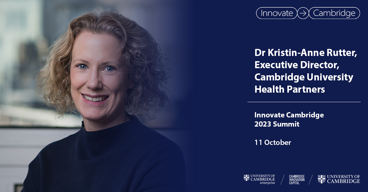 📣Excited to announce our Executive Director, Dr Kristin-Anne Rutter is looking forward to speaking at the #InnovateCambridge summit next week. 

She will be speaking on the ‘State of the Nation’- vision and strategy that has been developed for the Greater Cambridge Ecosystem.