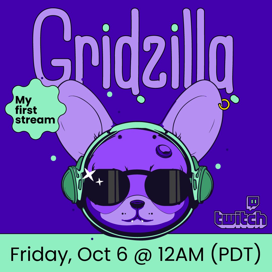 GridzillaTV's tweet image. Hey✨Join me for my FIRST-EVER stream on October 6th at 12 am (PDT)!
I'll create 10 stickers for my Discord server.
Let's hang out in a laid-back environment as we watch these creations come to life together. See you there! 🖌️#Twitch #ArtStream #FirstStream