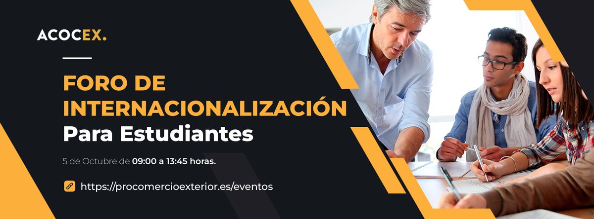 ACOCEX te invita al II Foro de Internacionalización para estudiantes de comercio exterior.
Jueves 05/10/2023 de 09,00 a 13,45 al CANAL DE YOUTUBE DE ACOCEX. (hora de España). Y si no puedes acceder en directo, lo podrás ver grabado en el mismo canal.
lnkd.in/dRnFSY6w