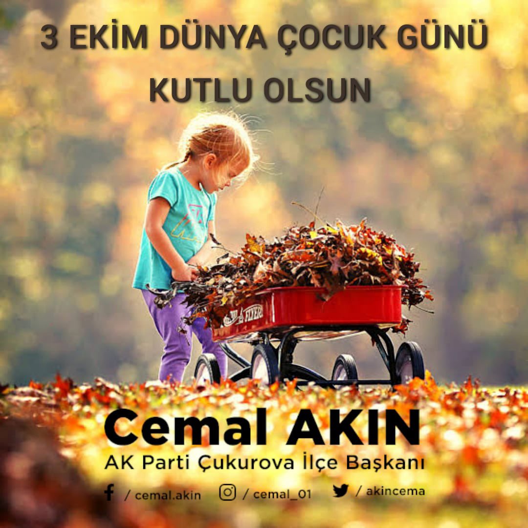 "Çocuklar geleceğimizin güvencesi, yaşama sevincimizdir. Bugünün çocuğunu yarının büyüğü olarak yetiştirmek hepimizin insanlık görevidir." 
Mustafa Kemal ATATÜRK
 
Geleceğimizin teminatı, yarınımızın umudu olan tüm çocuklarımızın 3 Ekim Dünya Çocuk Günü kutlu olsun.👧👦