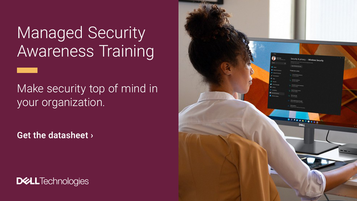 The majority of cyberattacks are actually tied back to human error. 
As a <a href="/DellTechPartner/">Dell Technologies Partners</a> we know Managed Security Awareness Training will help you reduce the risk of employee-related security incidents so you can focus on your core business goals.  oal.lu/uJ8i4