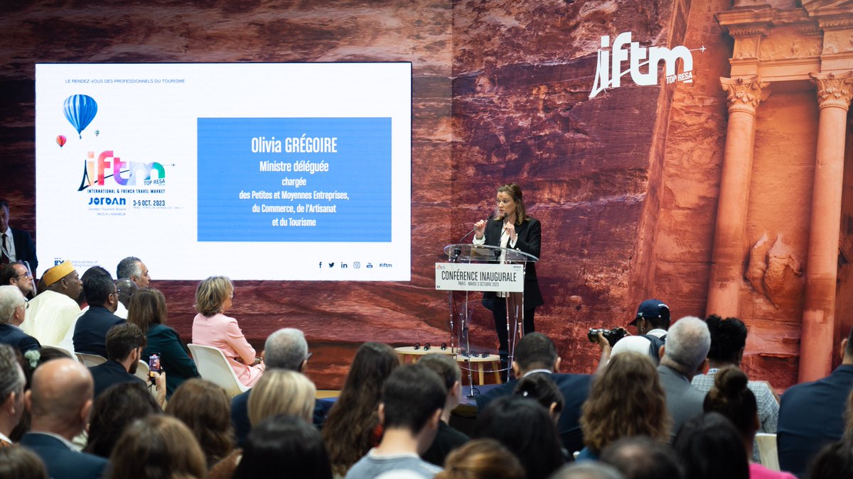 Conférence inaugurale en salle Arena by Jordan Tourisme Board avec l'intervention d'OliviaGregoire, Ministre déléguée chargée des Petites et Moyennes Entreprises, du Commerce, de l'Artisanat et du Tourisme. 

#IFTM #IFTM2023 #IFTMParis #IFTMTopResa