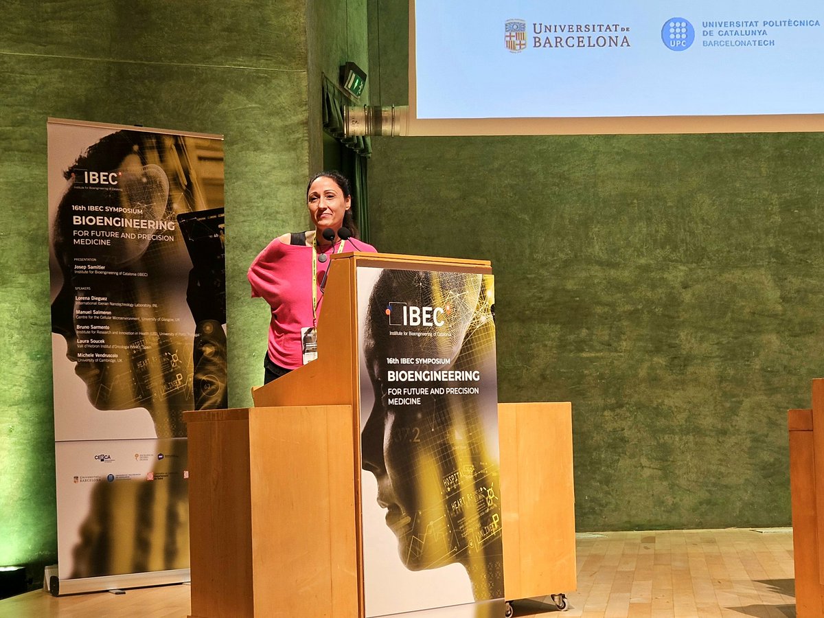 IBECBarcelona's tweet photo. #IBECSymposium | After her talk on MYC inhibitor for #cancer treatment, @LauraSoucek gave advice to the young scientists:

🎉🎓 "Remember to celebrate the achivements, those are the ones that keep you going" https://t.co/4bln1EMydp