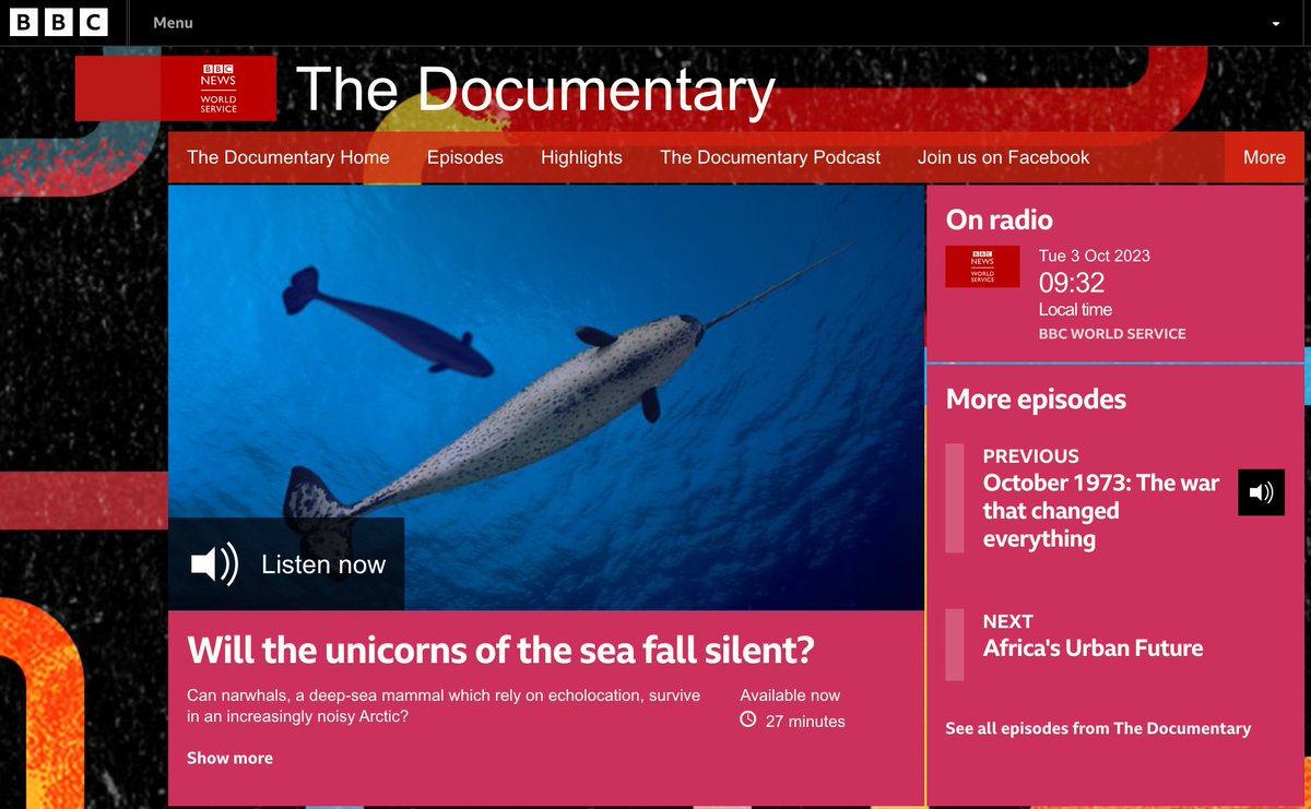 SioMcDonald's tweet photo. Excited to share our piece launched on the BBC WORLD SERIES today. I created a sonic score for the documentary inspired by the changing acoustic environment of the Arctic. https://t.co/ODdkYCq0Xu
#bbcworldseries #siobhanmcdonald #arctic #ocean #oceanmemory https://t.co/tM3JMwN9wF