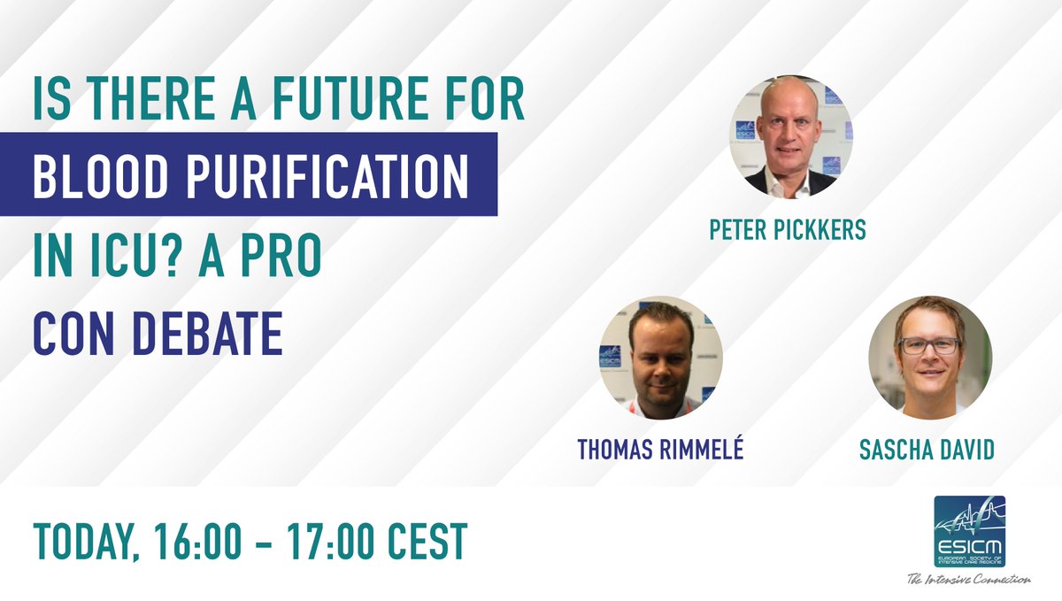 🎥 Join today's debate 👉​ loom.ly/-2qxrrk

Hear from our experts the reasons in favour or against the use of blood purification in the Intensive Care Unit (#ICU).

#IntensiveCare #CriticalCare #BloodPurification