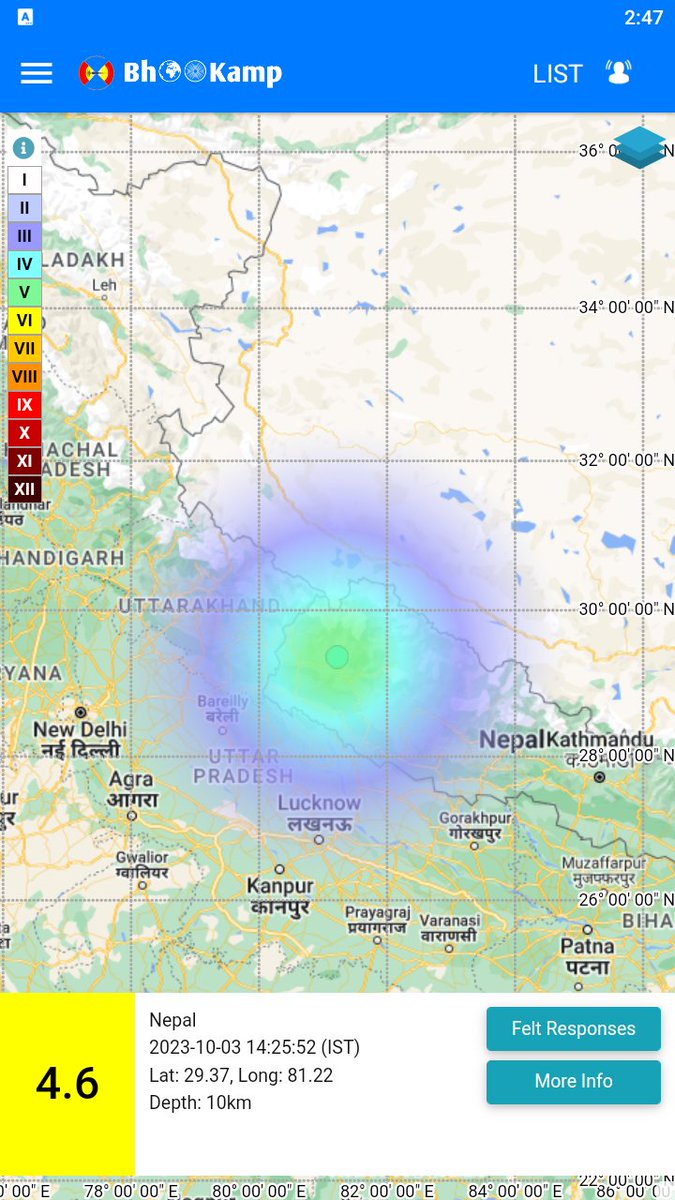 National Center for Seismology (@ncs_earthquake) on Twitter photo Earthquake of Magnitude:4.6, Occurred on 03-10-2023, 14:25:52 IST, Lat: 29.37 & Long: 81.22, Depth: 10 Km ,Location: Nepal, for more information Download the BhooKamp App seismo.gov.in/MIS/riseq/Inte… <a href="/Dr_Mishra1966/">Dr. O. P. Mishra</a> <a href="/ndmaindia/">NDMA India | राष्ट्रीय आपदा प्रबंधन प्राधिकरण 🇮🇳</a> <a href="/Indiametdept/">India Meteorological Department</a> <a href="/KirenRijiju/">Kiren Rijiju</a> <a href="/Ravi_MoES/">Ravi</a> Earthquake of Magnitude:4.6, Occurred on 03-10-2023, 14:25:52 IST, Lat: 29.37 & Long: 81.22, Depth: 10 Km ,Location: Nepal, for more information Download the BhooKamp App seismo.gov.in/MIS/riseq/Inte… <a href="/Dr_Mishra1966/">Dr. O. P. Mishra</a> <a href="/ndmaindia/">NDMA India | राष्ट्रीय आपदा प्रबंधन प्राधिकरण 🇮🇳</a> <a href="/Indiametdept/">India Meteorological Department</a> <a href="/KirenRijiju/">Kiren Rijiju</a> <a href="/Ravi_MoES/">Ravi</a>