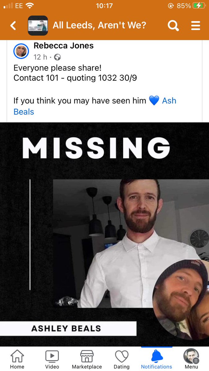 Leeds fan missing - let’s get him home. See info on the post.🤍💛💙#lufc