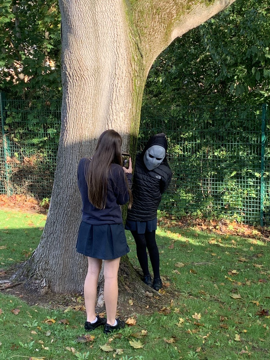 Year 9 media students are enjoying taking their photos for their horror film posters 👹. Great work!