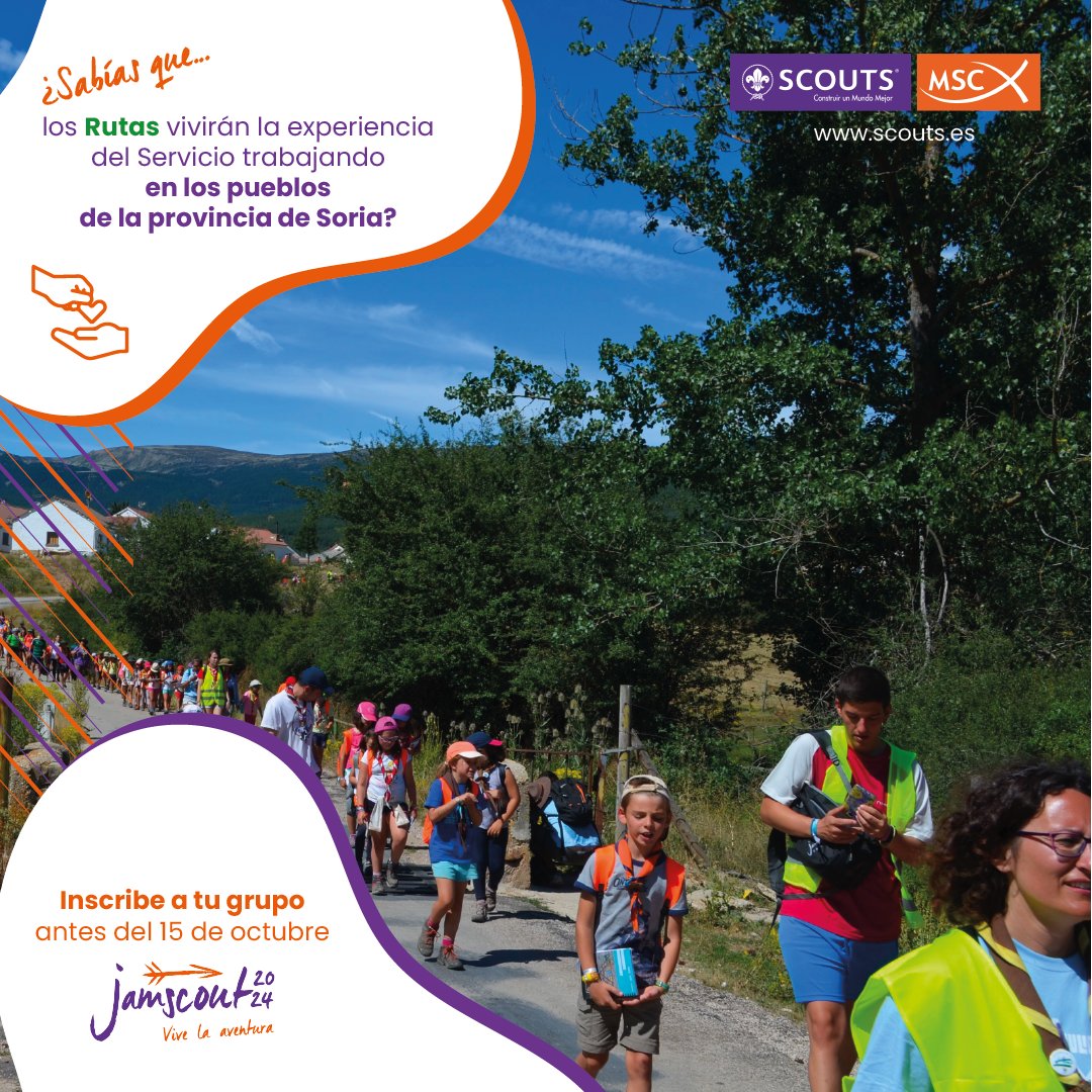 Scouts MSC pondrá en marcha en el verano del 2024, durante la celebración del JamScout, una acción de servicio, con más de 400 jóvenes  por los pueblos de la provincia de Soria. 🏕️ ¡Entra en jamscout.es y descubre cómo puedes colaborar!