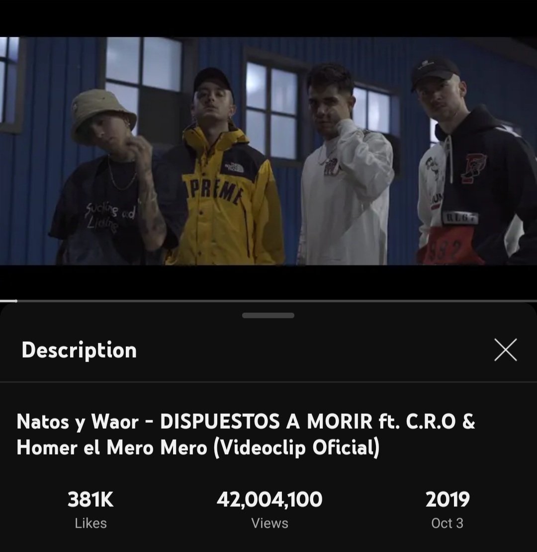 Hoy cumple 4 años "DISPUESTOS A MORIR", de <a href="/NatosyWaor/">Natos y Waor</a>, C.R.O y Homer el Mero Mero (prod. <a href="/SokeThugPro/">SokeThugPro</a>).
youtu.be/RCyR6eugk-Q?si…