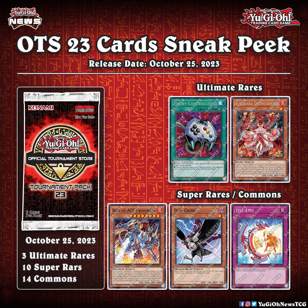 23 Konami has recently unveiled a selection of cards along with their respective rarities that are set to be featured in the forthcoming TCG OTS Pack 23 # #YuGiOh # 23 Konami has recently unveiled a selection of cards along with their respective rarities that are set to be featured in the forthcoming TCG OTS Pack 23 # #YuGiOh #