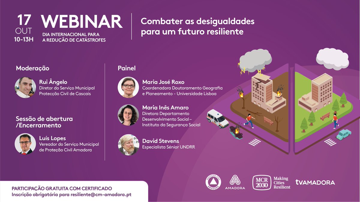 LCarvalho82's tweet photo. WEBINAR "COMBATER AS DESIGUALDADES PARA UM FUTURO RESILIENTE"

A participação é livre e gratuita, mediante inscrição para: resiliente@cm-amadora.pt

Contamos consigo!

#amadoraresiliente
#combater #desigualdades #futuro #resiliente
#resilientehub #drrday #breakthecycle https://t.co/uhYzf9IJnw