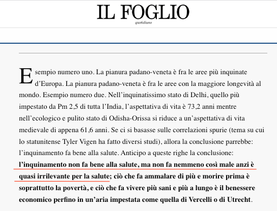 stebaraz's tweet photo. Ho fatto leggere a mia moglie, medico ospedaliero, l'articolo di @jacopogiliberto su @ilfoglio_it in cui compare l'immortale frase:

"L’inquinamento non fa bene alla salute, ma non fa nemmeno così male anzi è quasi irrilevante per la salute".

Commento: "E' tutto così osceno". https://t.co/rucHnudx6t