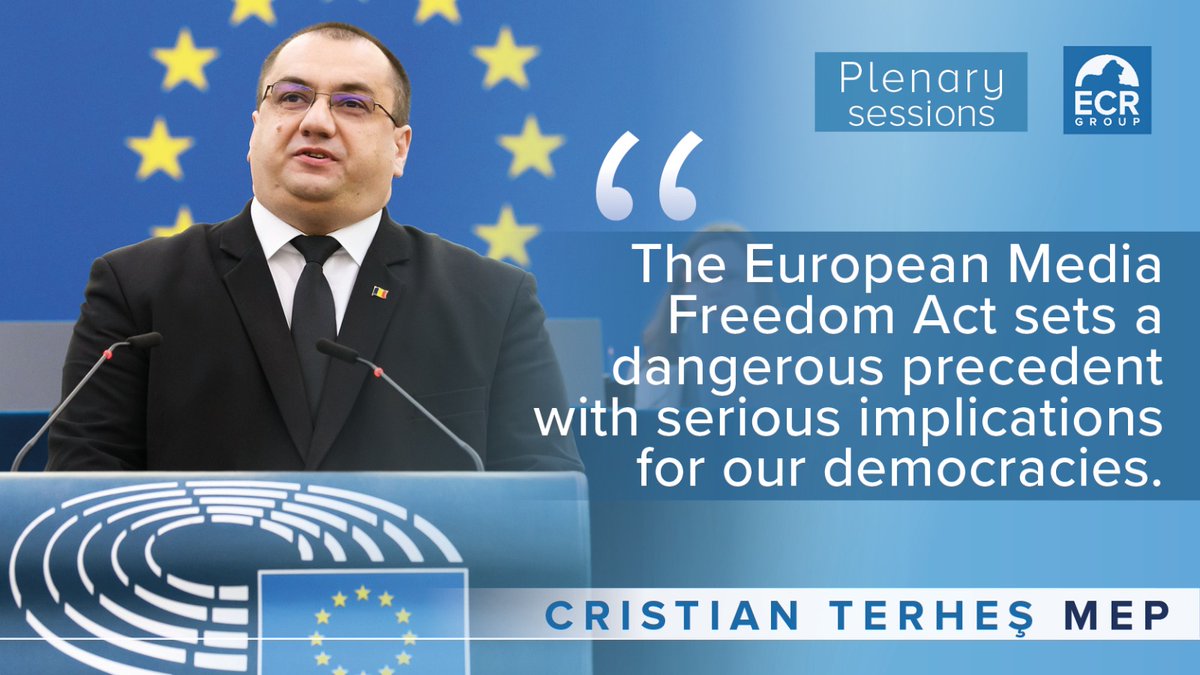 ❌ 'It’s unacceptable that the @EU_Commission is claiming to protect media freedom, when this regulation opens the doors for journalists to be subjected to surveillance.' 🗣 @CristianTerhes in the #EPlenary on the European Media Freedom Act