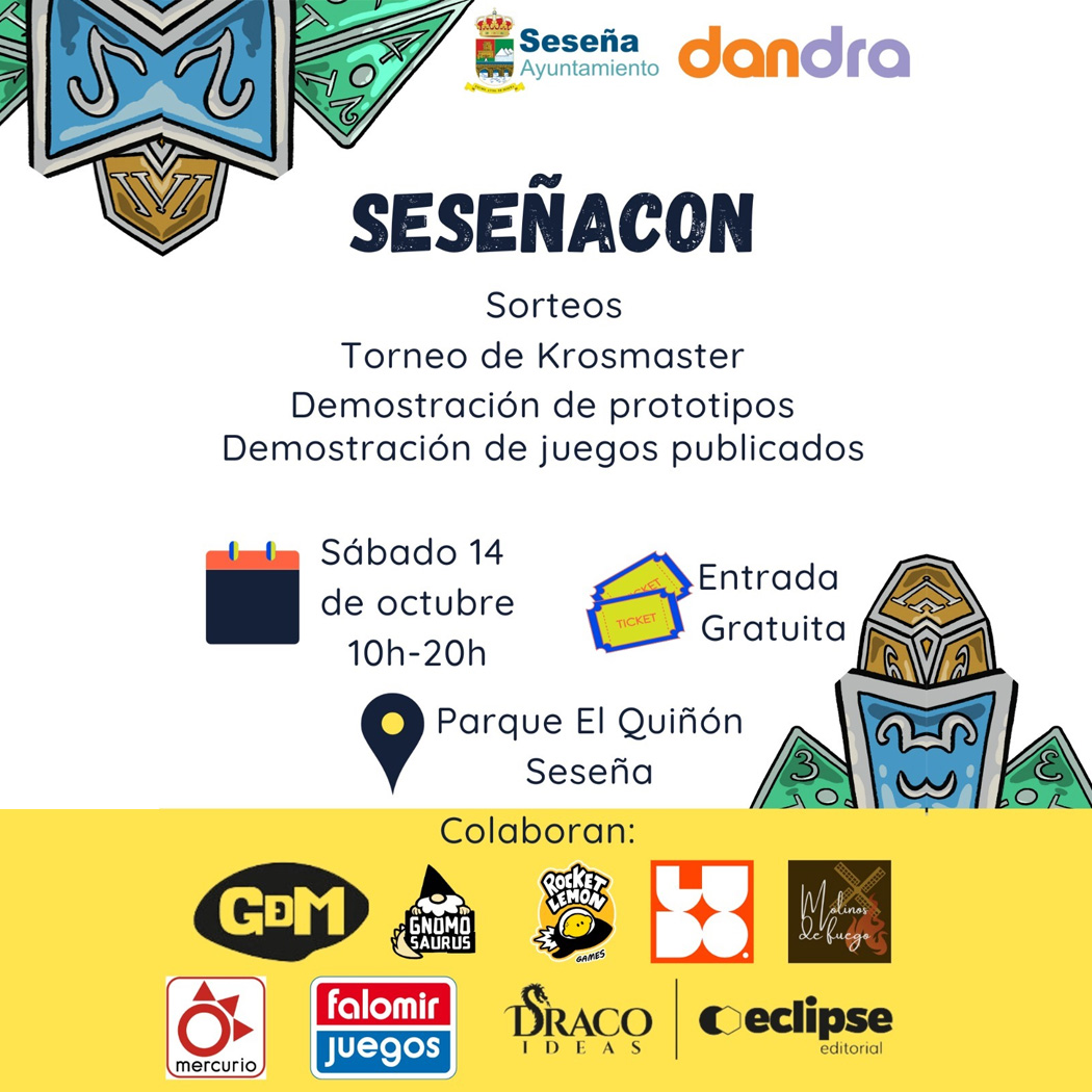 Desde la concejalía de Juventud y Ayuntamiento de #Seseña, os queremos invitar al II Encuentro de Juegos de Mesa y autores +info bit.ly/3rDl9XO