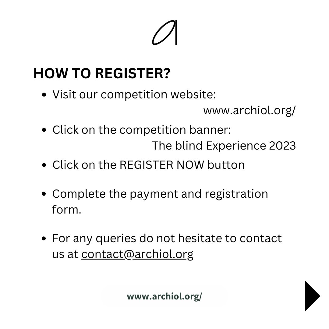 archiolorg's tweet image. The Blind Experience Design Competition 2023

For UNIVERSITY DISCOUNT: contact us at contactarchiol.org

#archiol #sensoryarchitecture #archiol #blind #ata #sensory #architecture #architectureape #archicontest #architecturedesign #archidaily