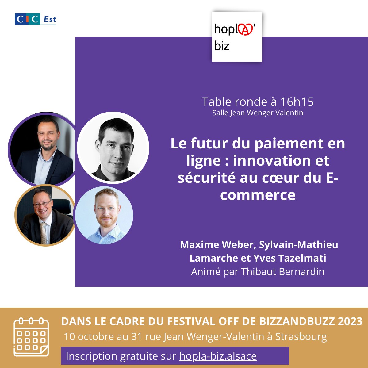 📅 Mardi prochain, j'aurai la chance d'animer 1 table ronde sur le #paiement en ligne avec de super experts. Solutions, tendances et sécurité au menu. 

Inscription gratuite 👉 hopla-biz.alsace 

#bizzandbuzz #hoplabiz #ecommerce