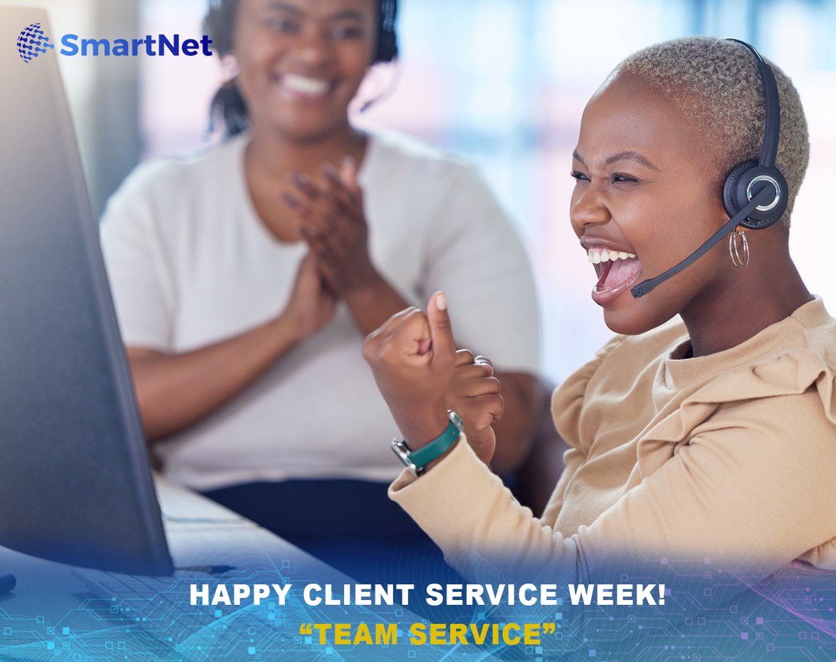 SmartnetNetwork's tweet image. Smartnet Networksextends warm wishes to you during Client Service Week. We sincerely appreciate your invaluable contribution to our mission of bridging the digital divide. Thank you for being an essential part of our journey. Happy Client Service Week!