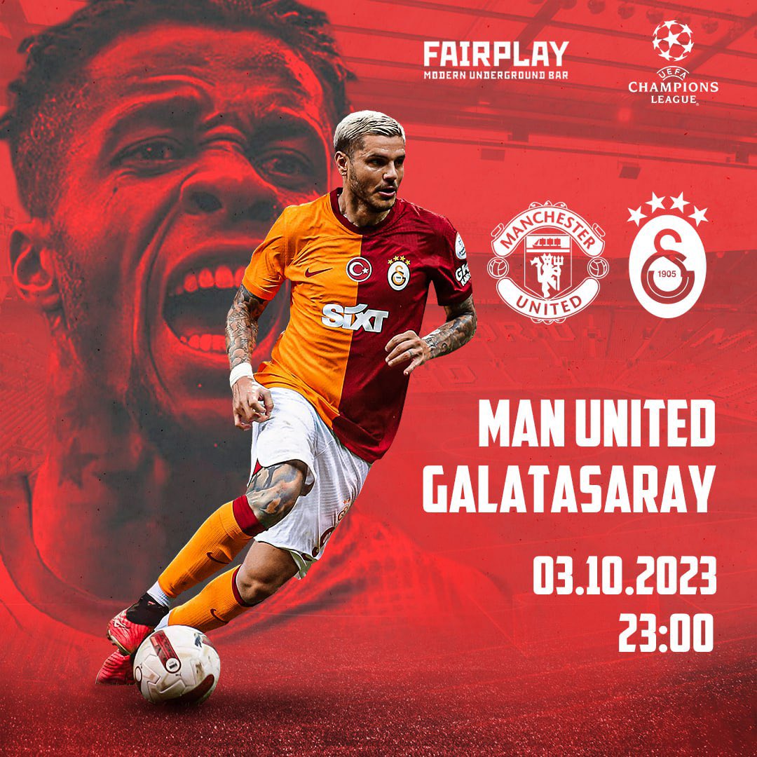 fairplaypubcafe's tweet photo. 💫 Manchester United - Galatasaray 💫

💫 Napoli - Real Madrid 💫

Çempionlar liqasının 2-ci turunun bu maraqlı qarşılaşmasını 23:00-dan etibarən məkanımızda izləyə bilərsiniz. 

📌 Yusif Mammadaliyev 8A
📲 (+994) 77 376 47 67

#fairplaypubcafe #baku #ucl #çempionlarliqası https://t.co/tXtrHwNyNa