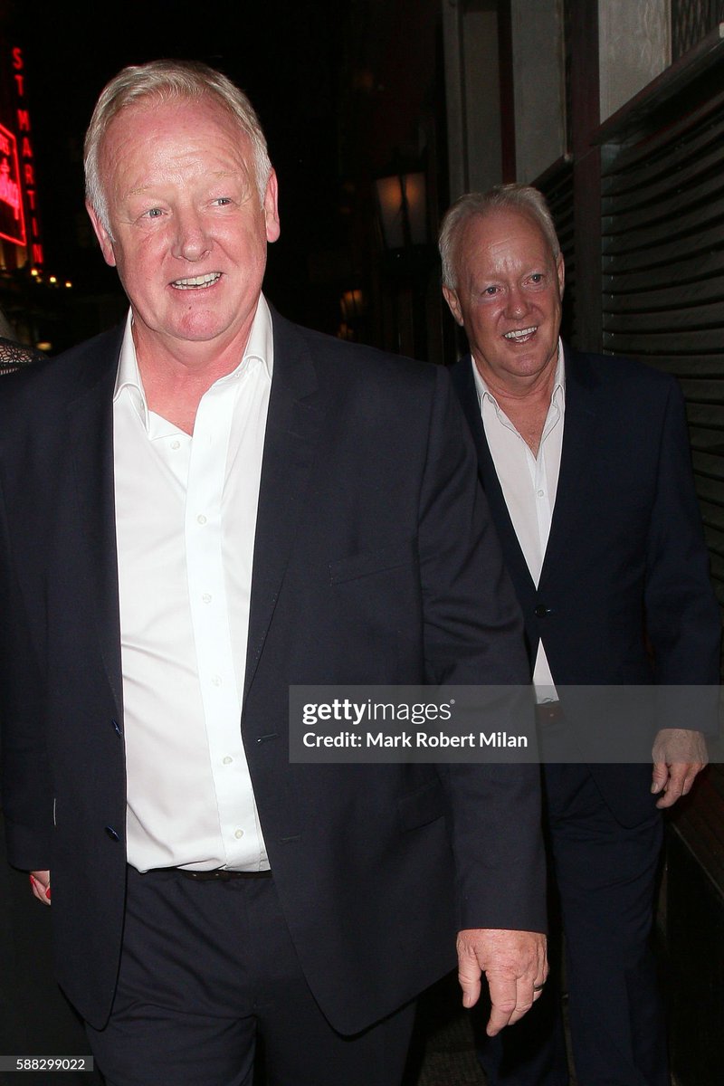 Keith Chegwin and Les Dennis at the Ivy Club in London, England (2016)