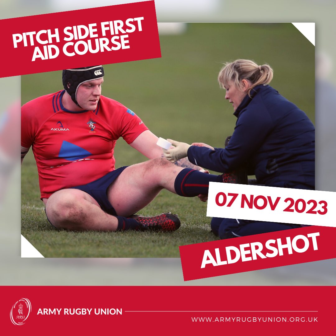 Army Rugby Union (@armyrugbyunion) on Twitter photo The ARU is hosting a Pitch Side First Aid Medical Course in conjunction with <a href="/LifelineTrg/">Lifeline Training</a> <a href="/BrettSBader/">Brett Bader</a> โ๐
๐ 7 Nov 23๐Aldershot
To apply to attend โก๏ธ armyrugbyunion.org.uk/pitch-side-firโฆ The ARU is hosting a Pitch Side First Aid Medical Course in conjunction with <a href="/LifelineTrg/">Lifeline Training</a> <a href="/BrettSBader/">Brett Bader</a> โ๐
๐ 7 Nov 23๐Aldershot
To apply to attend โก๏ธ armyrugbyunion.org.uk/pitch-side-firโฆ