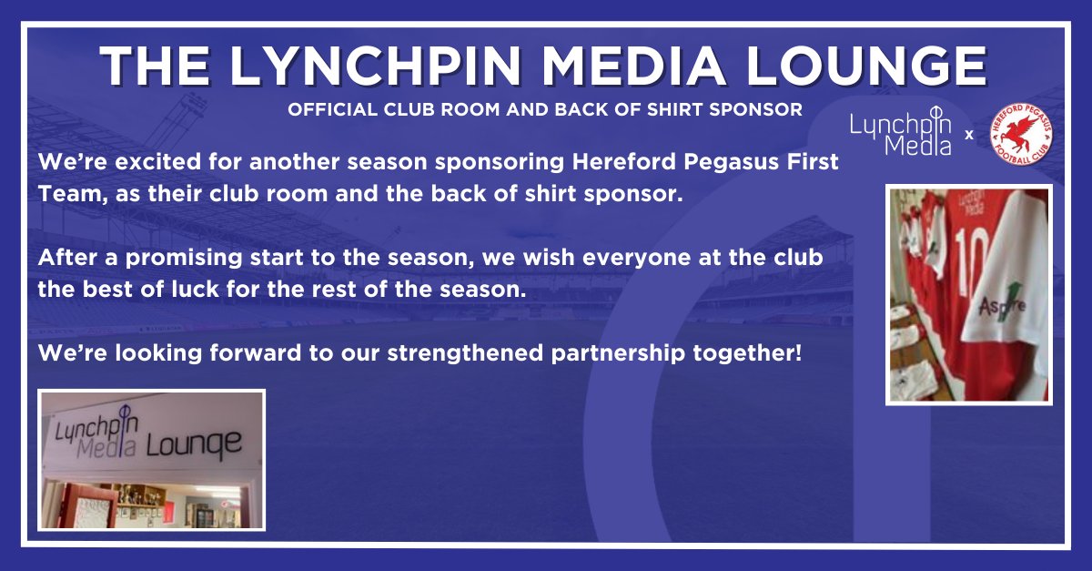lynchpinmedia's tweet photo. We're delighted to be sponsoring local football club, @HerefordPegasus as their club room and back of shirt sponsor for the 2023/24 season.

In addition to the sponsorship, last month we held a charity football match where we raised over £500 for mental health charities! https://t.co/a9Yuwh710p