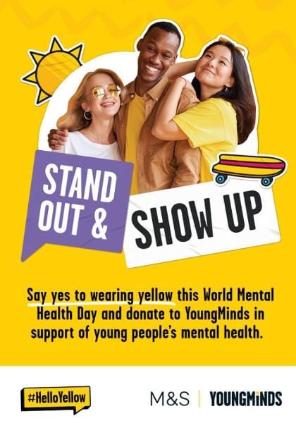 On Tuesday 10th October (World Mental Health Day), we will be taking part in #HelloYellow. 
Children wear yellow accesories in addition to their full school uniform. 
Students can wear yellow socks, bobbles, coats or bring in a yellow bag to support the #HelloYellow campaign. 💛