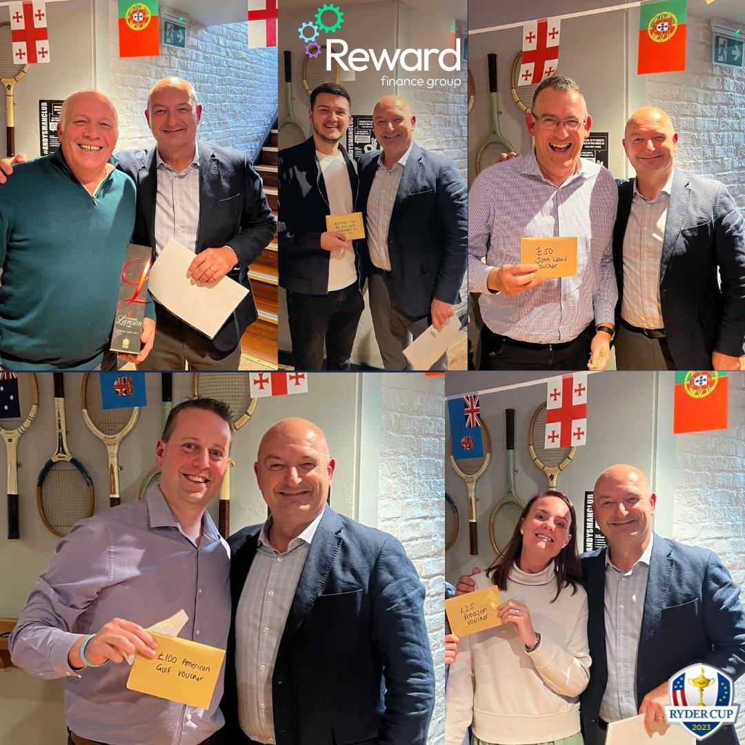 RewardFunding's tweet photo. Last Friday, our teams in London &amp; Manchester hosted Reward's Ryder Cup. Huge thanks to our network of introducers &amp; clients for attending &amp; supporting our chosen charity, @andysmanclubuk. We raised an amazing £3,500. 🙏

See all the winners here > https://t.co/91I4hoc2Xw https://t.co/mhUINUPqas