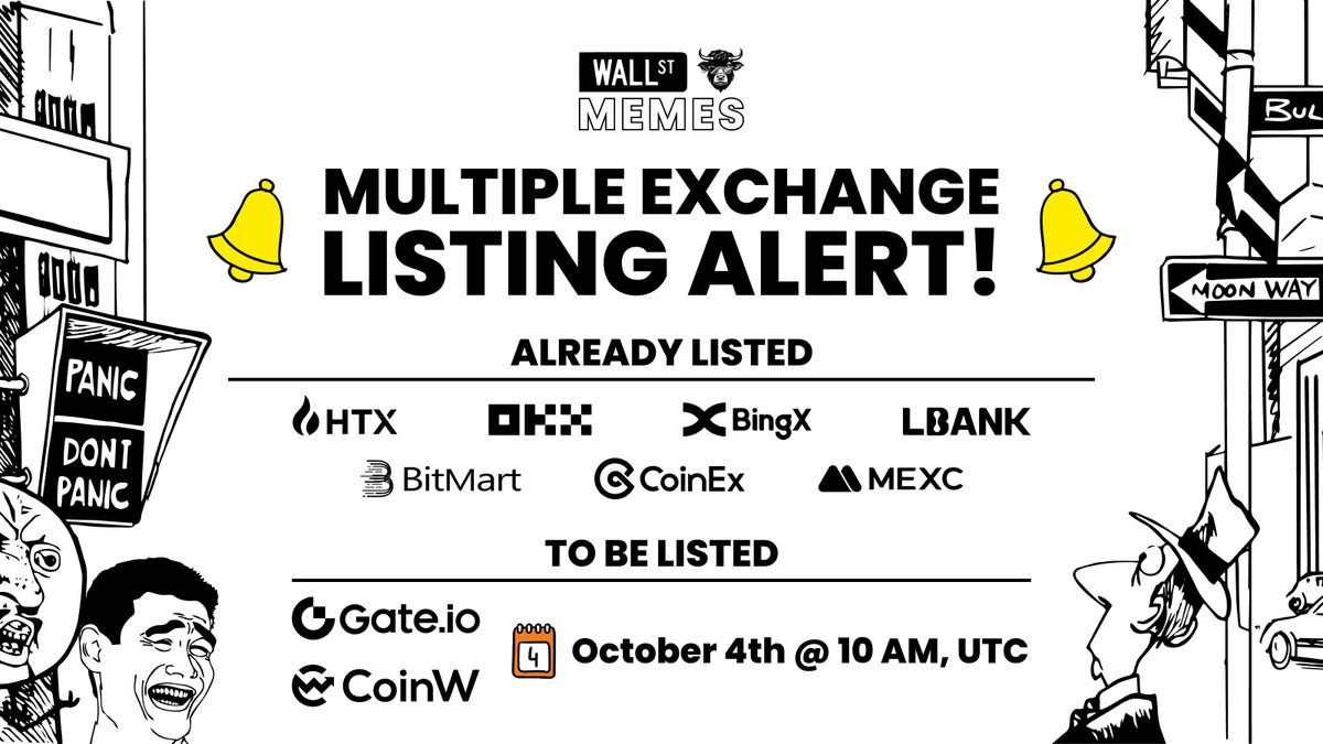 LISTING ANNOUNCEMENT 🚨

As you may know, we have already been listed on a number of different exchanges this past week. 

We aren't finished yet... 🚀

@gate_io and <a href="/CoinWOfficial/">CoinW</a> will be listing $WSM in 24 hours. (October 4th at 10am, UTC) 🔥

Stay tuned for updates ...