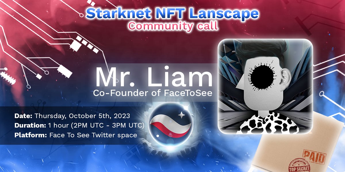FaceToSee_'s tweet photo. Introducing our First Guest Speaker for "The Starknet NFT Landscape"

Our beloved Co-Founder of FaceToSee: @LiamTheDark404 - The visionary behind our game-changing NFT collection!

He's the man who started everything about FaceToSee and the #Starknet #ArcadeHub vision 🌟 https://t.co/kkgwVSMVmf