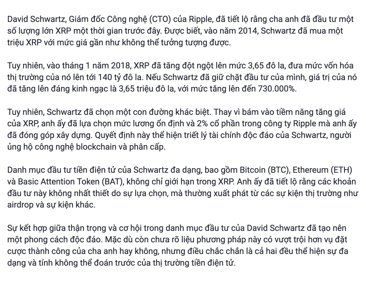 view_crypto's tweet photo. ⚡️⚡️#CryptoNews : " Cha của #Ripple CTO David Schwartz đặt cược hàng triệu đô la vào $XRP "
#DavidSchwartz #XRP #CryptoInvestment
#Blockchain #Cryptocurency #View_Crypto
👍👍Theo dõi tôi để cập nhập thêm nhiều thông tin và kiến thức về tiền điện tử! https://t.co/zmkFMlp1kS