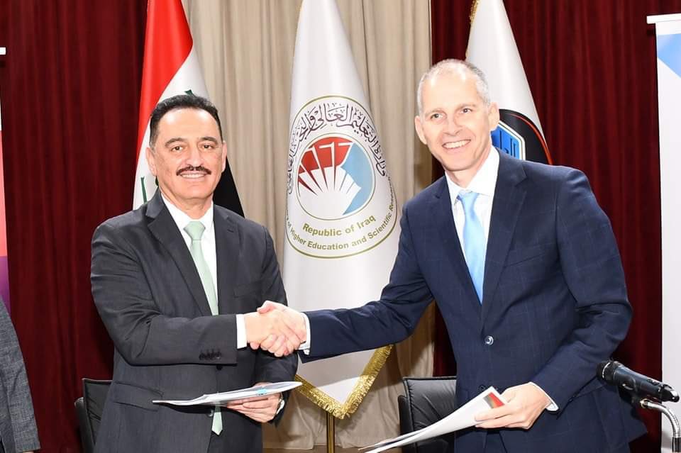 JimButtery's tweet photo. Writing a new chapter in Mosul’s story recovery and renewal. British Council is delighted to have signed a new IELTS partnership agreement for the delivery of English language assessment services at the University of Mosul #IELTS https://t.co/mxIqMLZb25