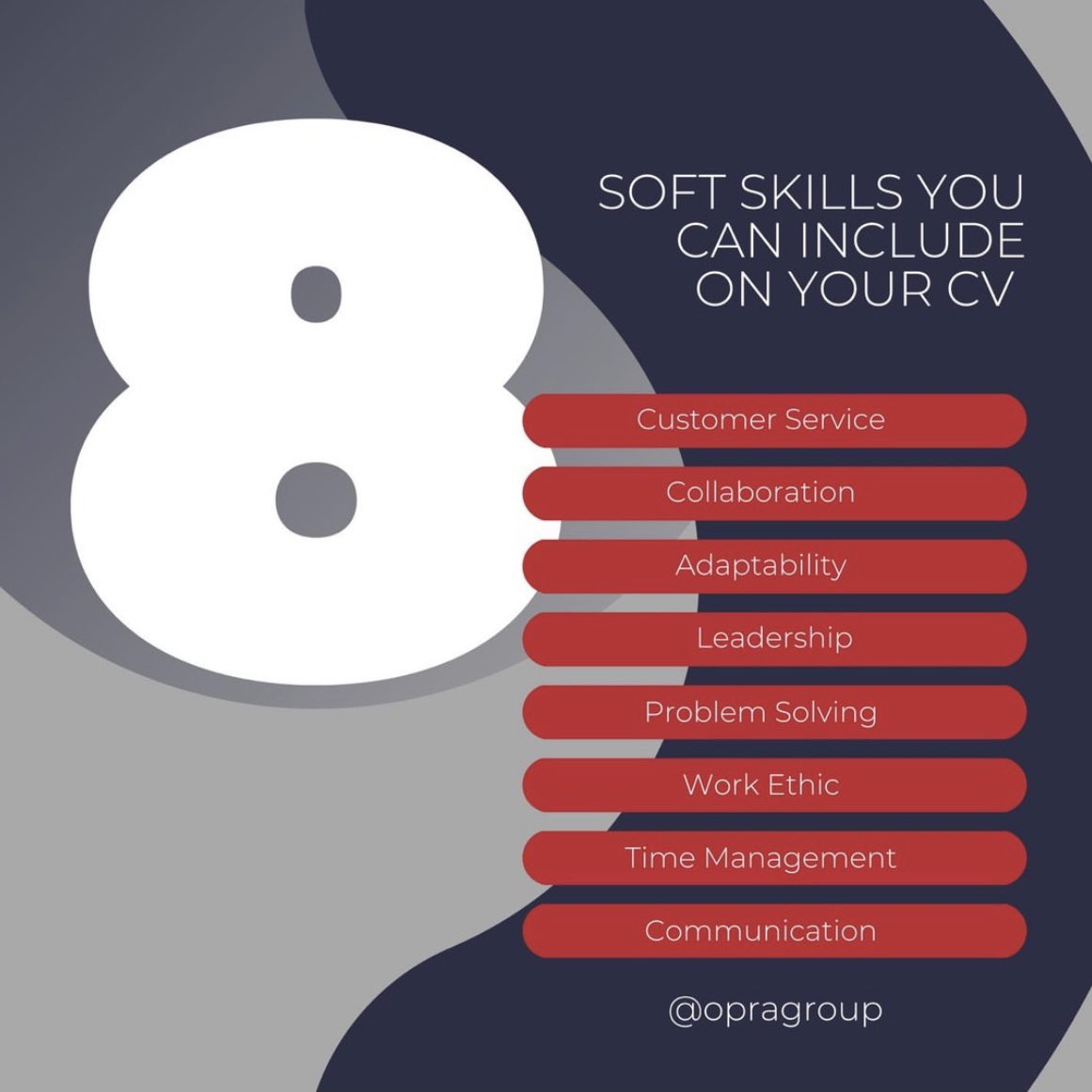 Soft skills are non-technical skills you need to be successful. Do you need help with your CV? We can tailor your CV & give you tools to help you into your next job!

📧 hello@theopragroup.com
☎️ 020 3617 8130

#GrowingTalentTogether #cvtipsandtricks #cvtips #softskills #cvhelp