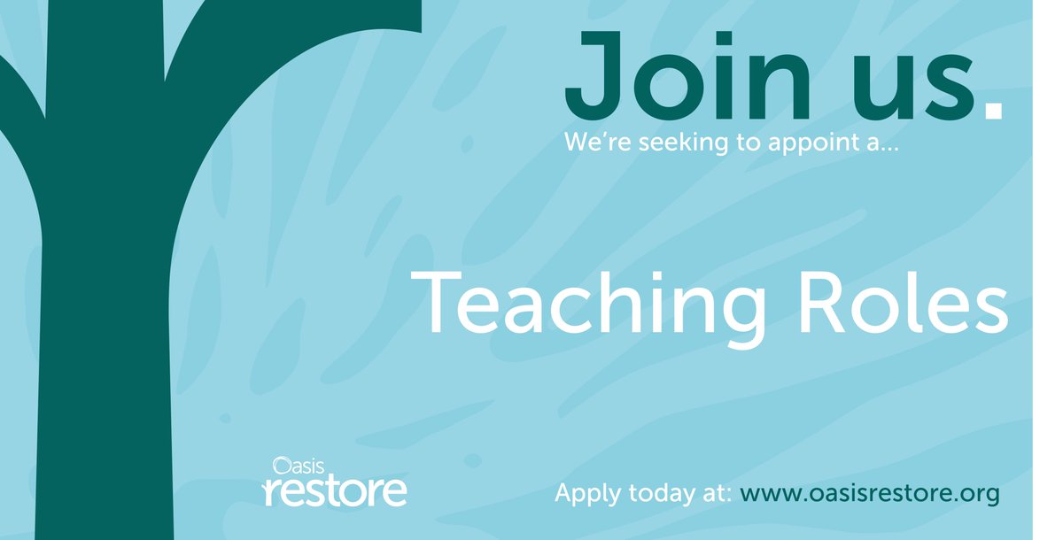 Could you be part of the team that changes the way education is provided to our young people in the UK? Apply here today: oasisrestore.org/join-us/vacanc… #teachers #youthjustice #socialcare #education #teaching #therapy #residentialcare #youthcustody