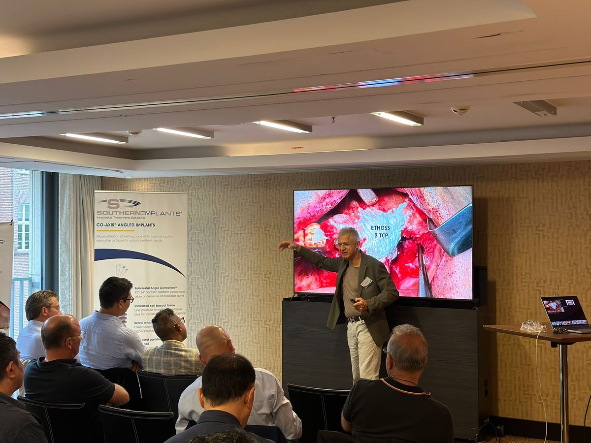 EthossCo's tweet image. Take a look at some pictures from our recent event in Dusseldorf...

Dr. Costa Nicolopoulos led an insightful lecture, delving into the integration of EthOss with Zygomatic Implants.

#zygomaticimplants #ethossbonegraft #dentalimplants #dentalbonegraft #implantlecture