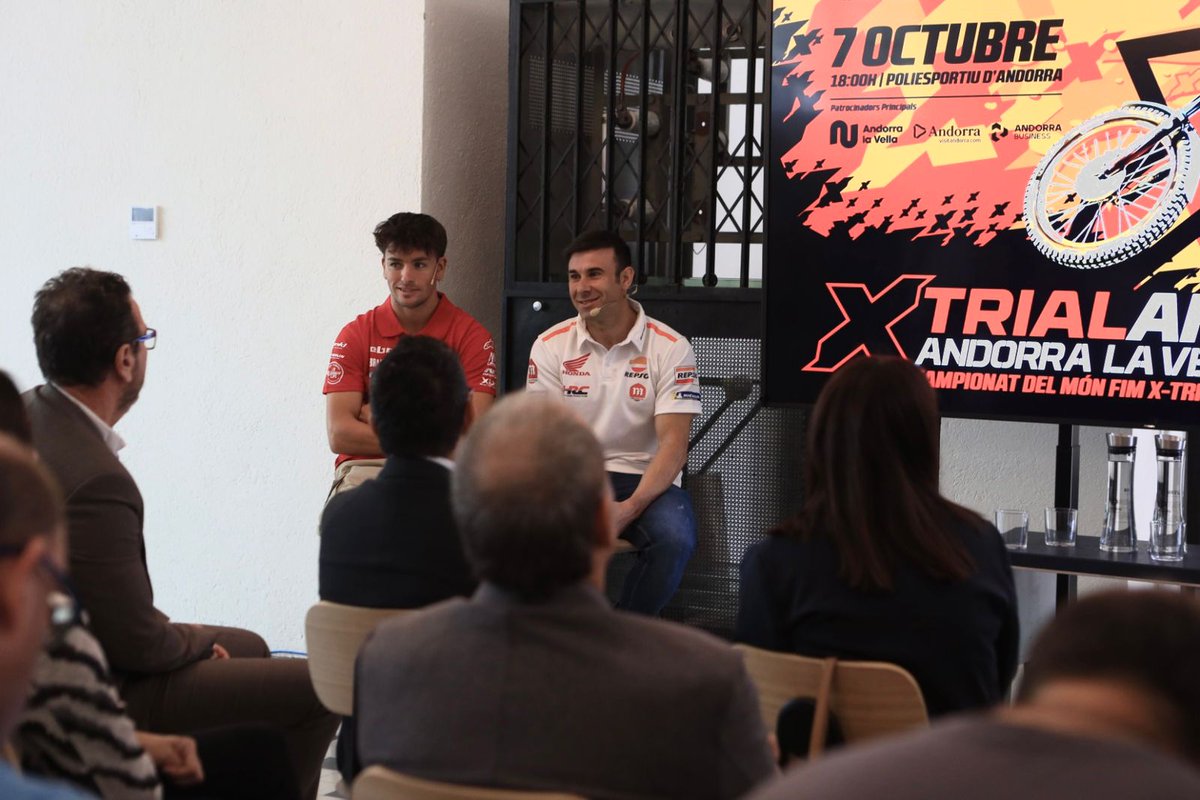 andorraworld_ad's tweet image. Aquest dissabte a les 18h torna l'@xtrialand! Avui se n'han presentat les novetats principals amb els pilots @tonibou_oficial, Jaime Busto i la @Fede_Motos_AND.

Andorra Turisme en som patrocinadors, juntament amb @AndorraCapital i @AndorraBusiness.

#AtypicalAndorra