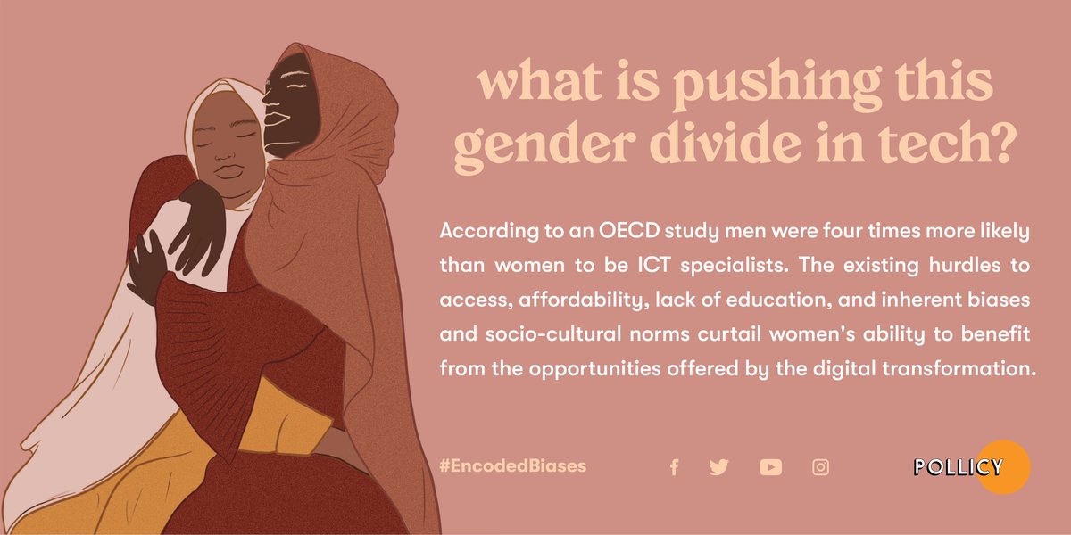 PollicyOrg's tweet photo. The existing hurdles to access, affordability, lack of education, and inherent biases and socio-cultural norms curtail women's ability to benefit from the opportunities offered by the digital transformation
Find details in our report👉https://t.co/aeFqJ9IUC2
#EncodedBiases https://t.co/jERyKVNs6X
