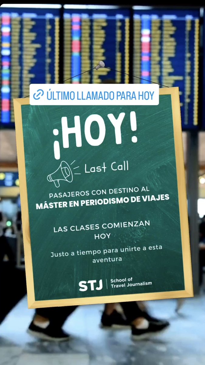 Y llegó el día. Esta tarde a las las 7 PM (hora Madrid, España) comienza nuestro Master en periodismo de viajes. #periodismodeviajes 

schooloftraveljournalism.com/master-en-peri…