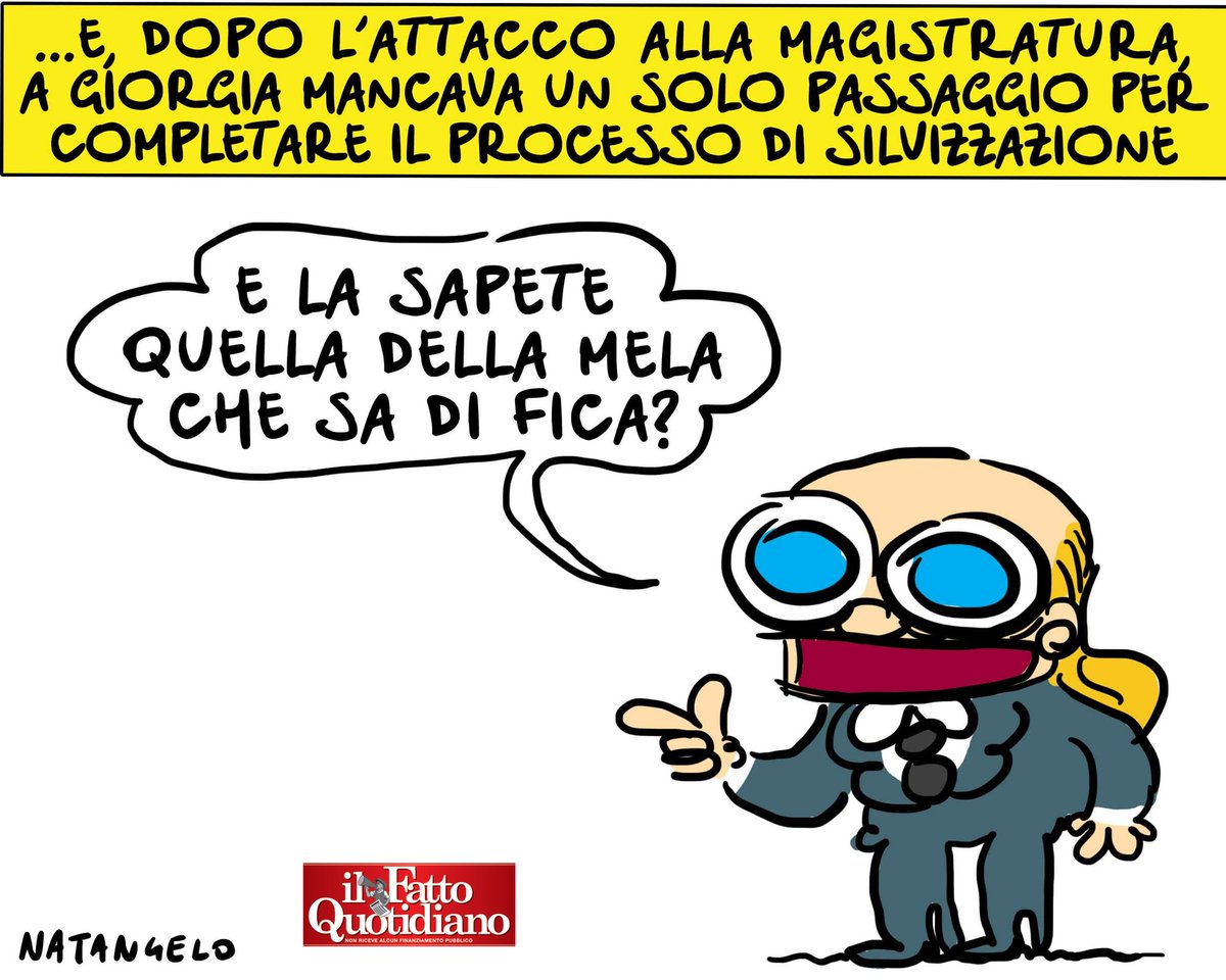 NatangeloM's tweet photo. Silvizzazione 90% completed - la mia vignetta per il Fatto Quotidiano oggi in edicola! 

#meloni #catania #migranti @fattoquotidiano #vignetta #fumetto #memeitaliani #umorismo #satira #humor #natangelo https://t.co/VaPGTj1Uf6