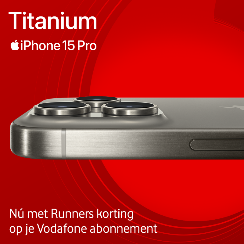 vodafoneNL's tweet photo. Ga voor de iPhone 15 Pro: titanium design, geavanceerd display én krachtige A17 Pro-chip. Met instelbare actieknop én USB-C.